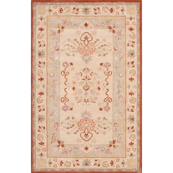 Copper Grove Jihlava Handmade Floral Oushak Traditional Agra Oriental Area Rug - 8'0" x 5'1"