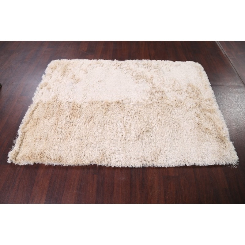 Tufted Shaggy Shag Contemporary Oriental Hand Made Area Rug - 6'3" x 4'5"