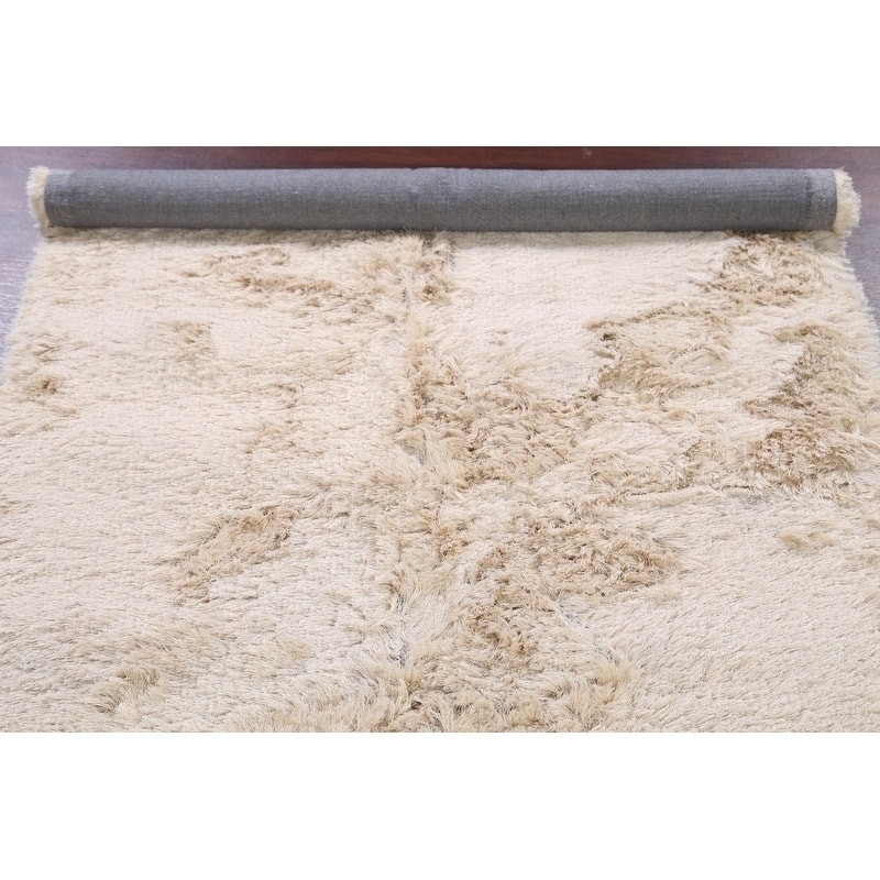 Tufted Shaggy Shag Contemporary Oriental Hand Made Area Rug - 6'3" x 4'5"