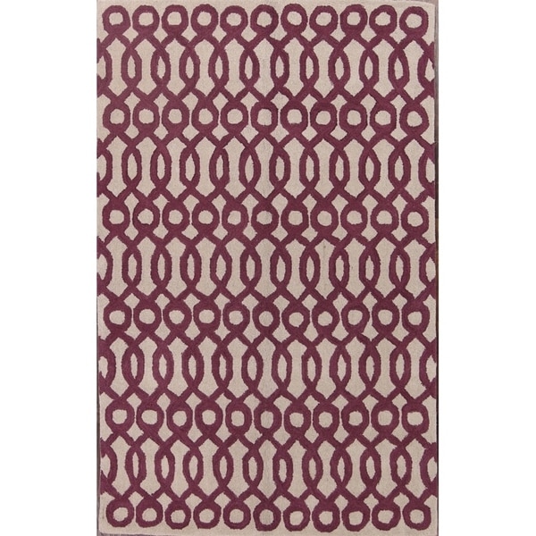 Oushak Hand Tufted Woolen Indian Oriental Floral Area Rug - 8' x 5'