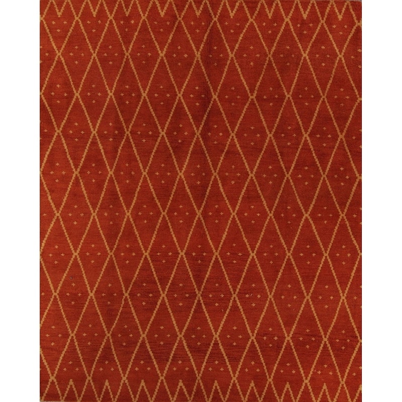 Traditional Hand Made Moroccan Trellis Oriental Area Rug - 9'10" x 8'3"