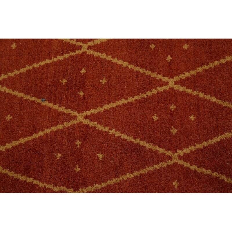 Traditional Hand Made Moroccan Trellis Oriental Area Rug - 9'10" x 8'3"