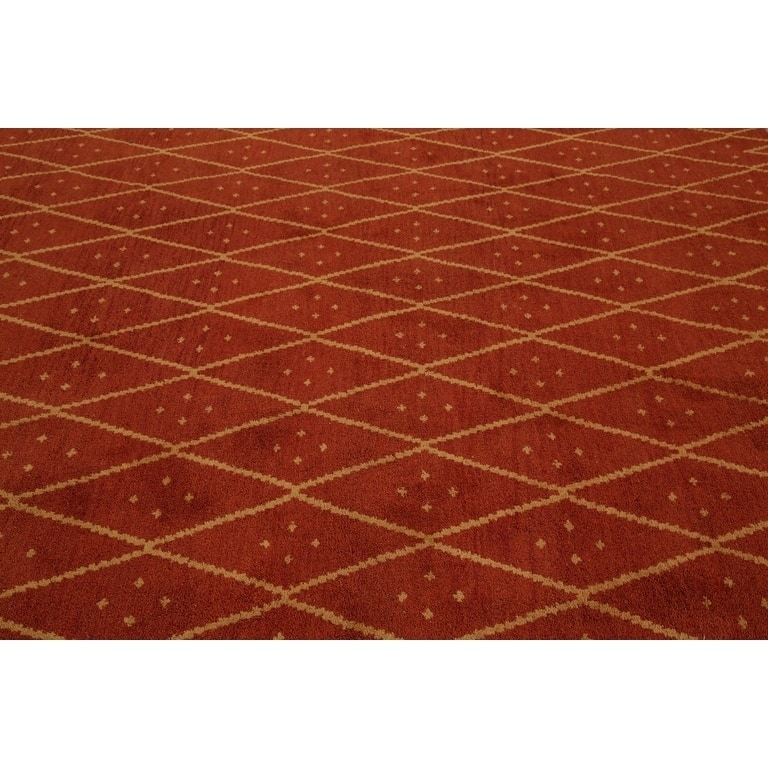 Traditional Hand Made Moroccan Trellis Oriental Area Rug - 9'10" x 8'3"