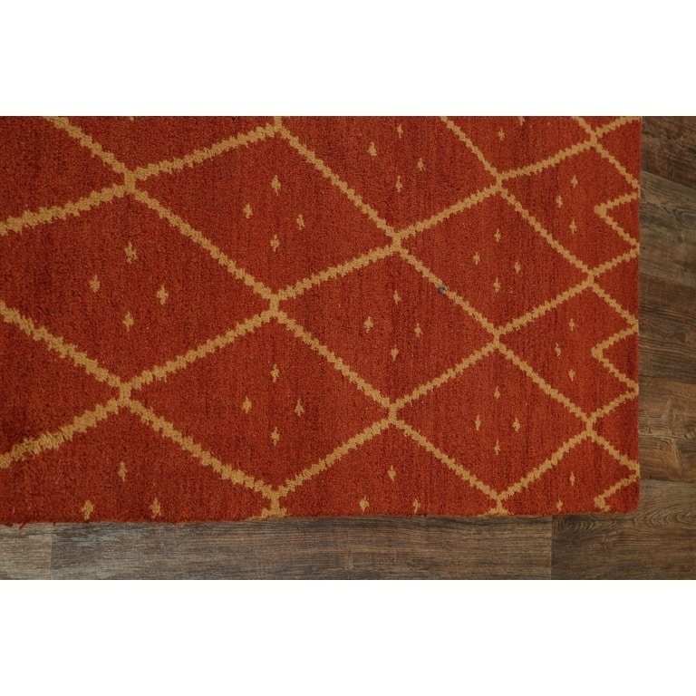 Traditional Hand Made Moroccan Trellis Oriental Area Rug - 9'10" x 8'3"