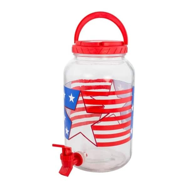 4th of July Brushed American Flag All Over Can Cooler Multi Standard One  Size 