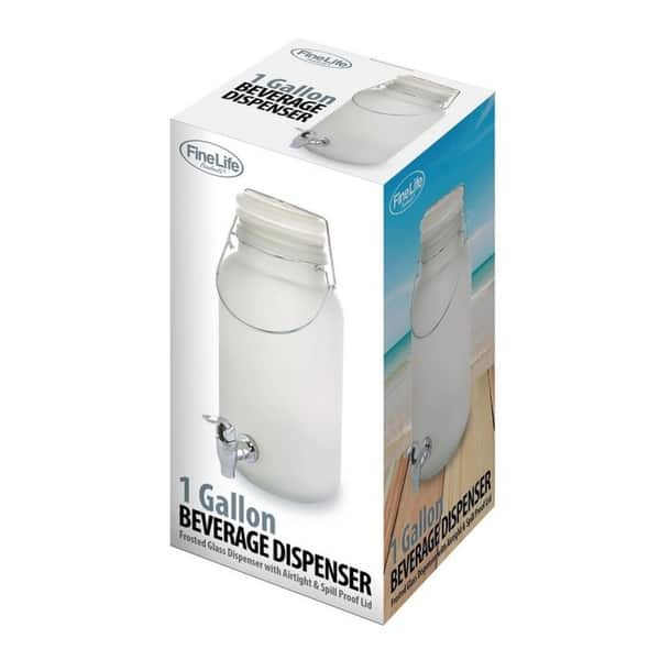 Shop Fine Life 1 Gallon Frosted White Decorative Glass Beverage