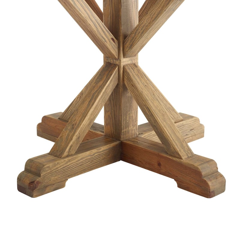 59" Round Pine Wood Dining Table
