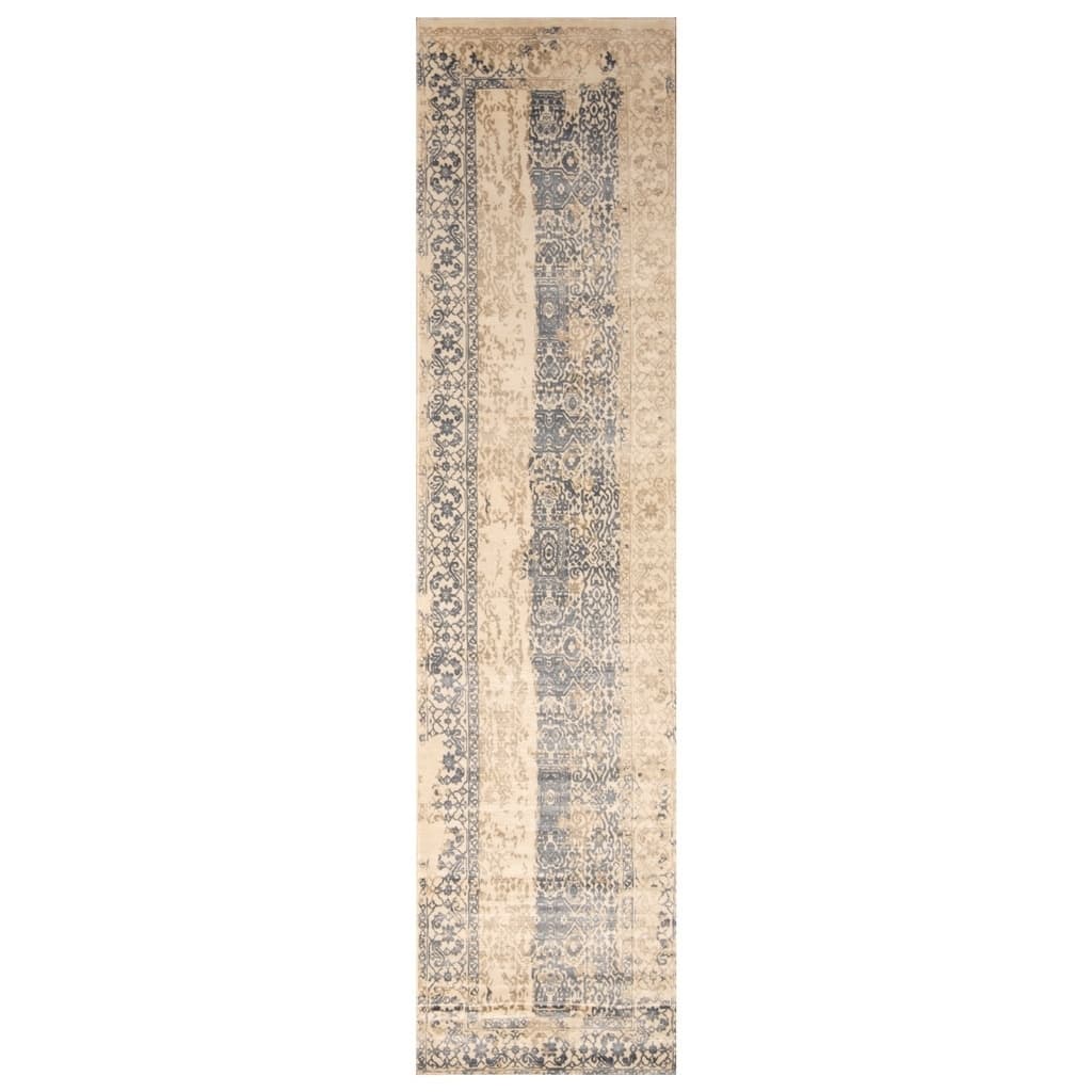 Handmade Distressed Silk Rug (India) - 2'6 x 10'