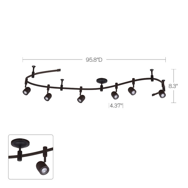 Catalina Lighting Transitional 6-Light LED Flex Track, 96