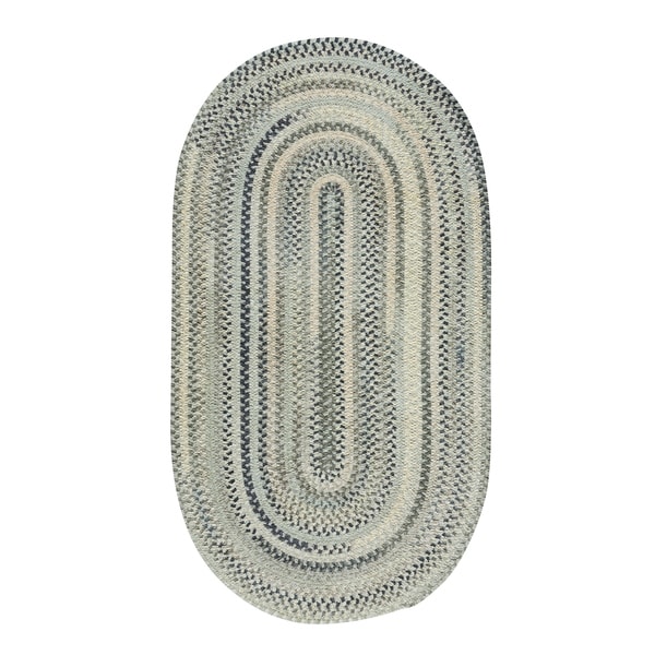 Capel Rugs Braided Alliance Dove Gray Cotton Area Rug - 27" x 48" oval