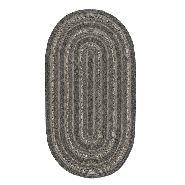 Capel Rugs Braided Platform Onyx Area Rug - 27" x 9' oval