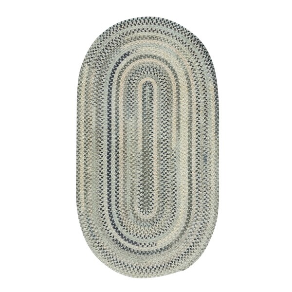 Capel Rugs Braided Alliance Dove Gray Cotton Area Rug - 24" x 36" oval