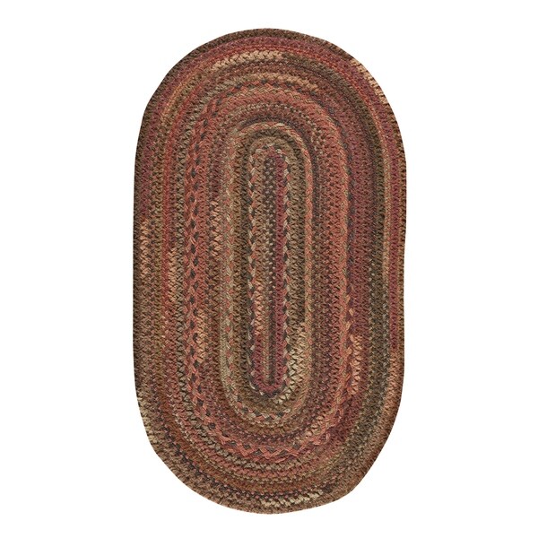 Capel Rugs Braided Harborview Red Wool Area Rug - 27" x 48" oval