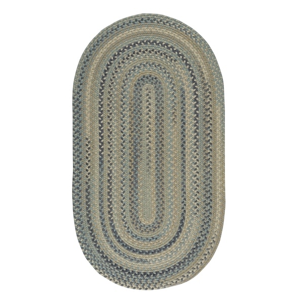 Capel Rugs Braided Melange Beige Multi Wool Area Rug - 20" x 30" oval