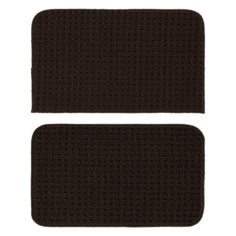 Garland Rug Herald Square Kitchen/ Door Rug - 2 Piece Sliced Set - Mocha