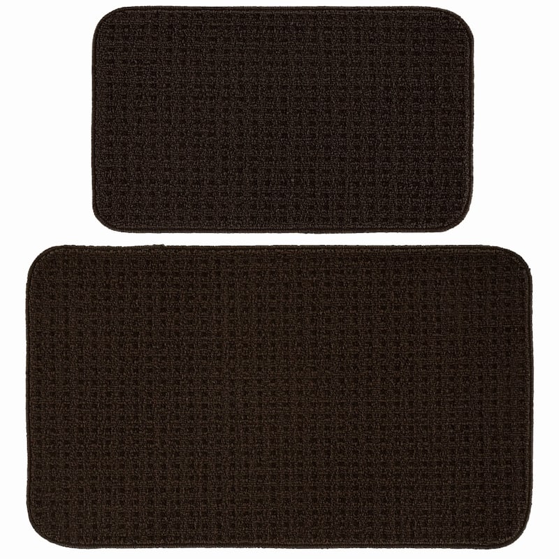 Garland Rug Herald Square Kitchen/ Door Rug - 2 Piece Set - Mocha