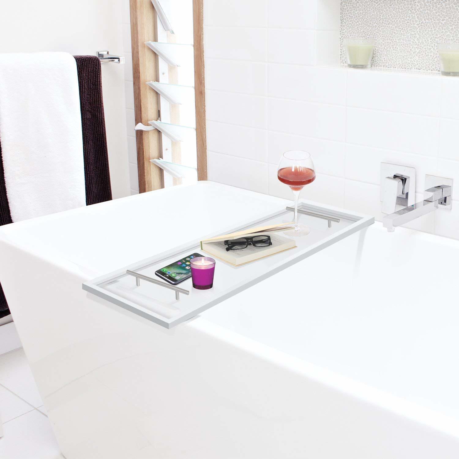 clear bathtub tray