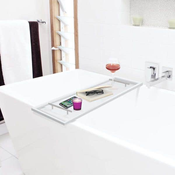 Acrylic Bathtub Tray Black Tub Rack - Bath Tub Shelf for Bathroom