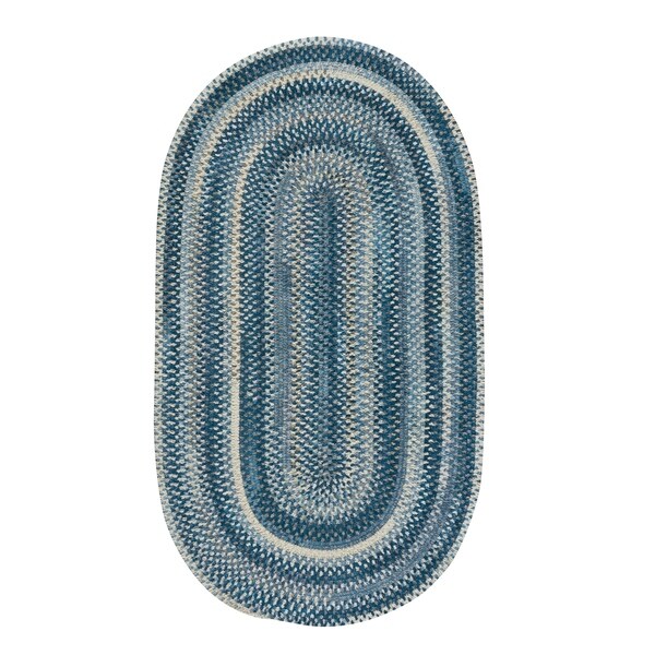 Capel Rugs Braided Alliance Denim Cotton Area Rug - 8' x 11' oval