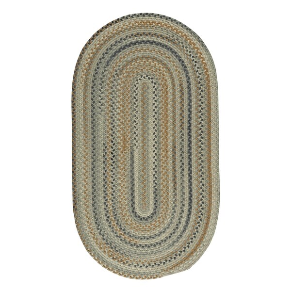Capel Rugs Braided Melange Beige Wool Area Rug - 20" x 30" oval
