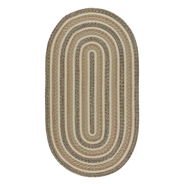 Shop Capel Rugs Braided Platform Beige Area Rug 4' x 6' oval