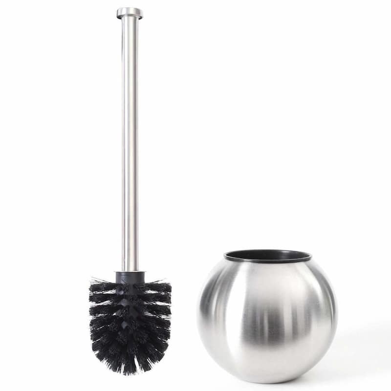 ToiletTree Modern Deluxe Stainless Steel Bathroom Toilet Cleaning Brush (Stainless Steel, Toilet Brush 5.8" x 5.8" x 11")