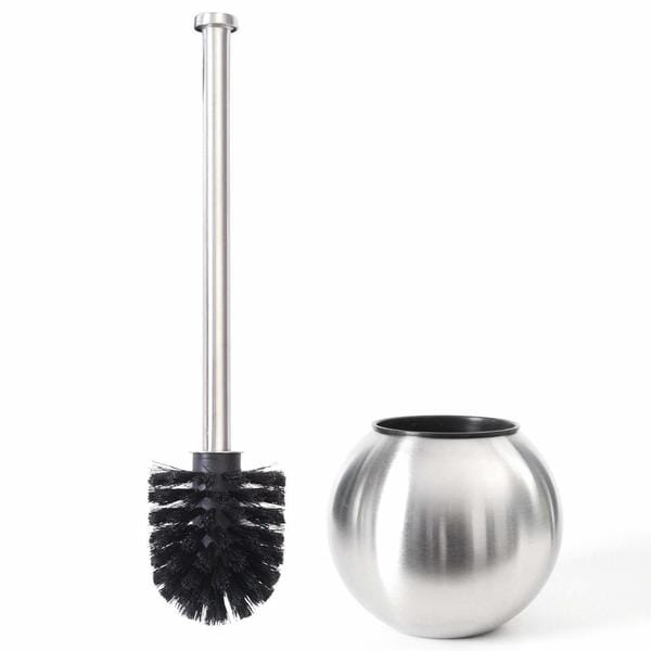 Bathroom WC Toilet Brush and Holder Freestanding Square Cleaning Brush Chrome 