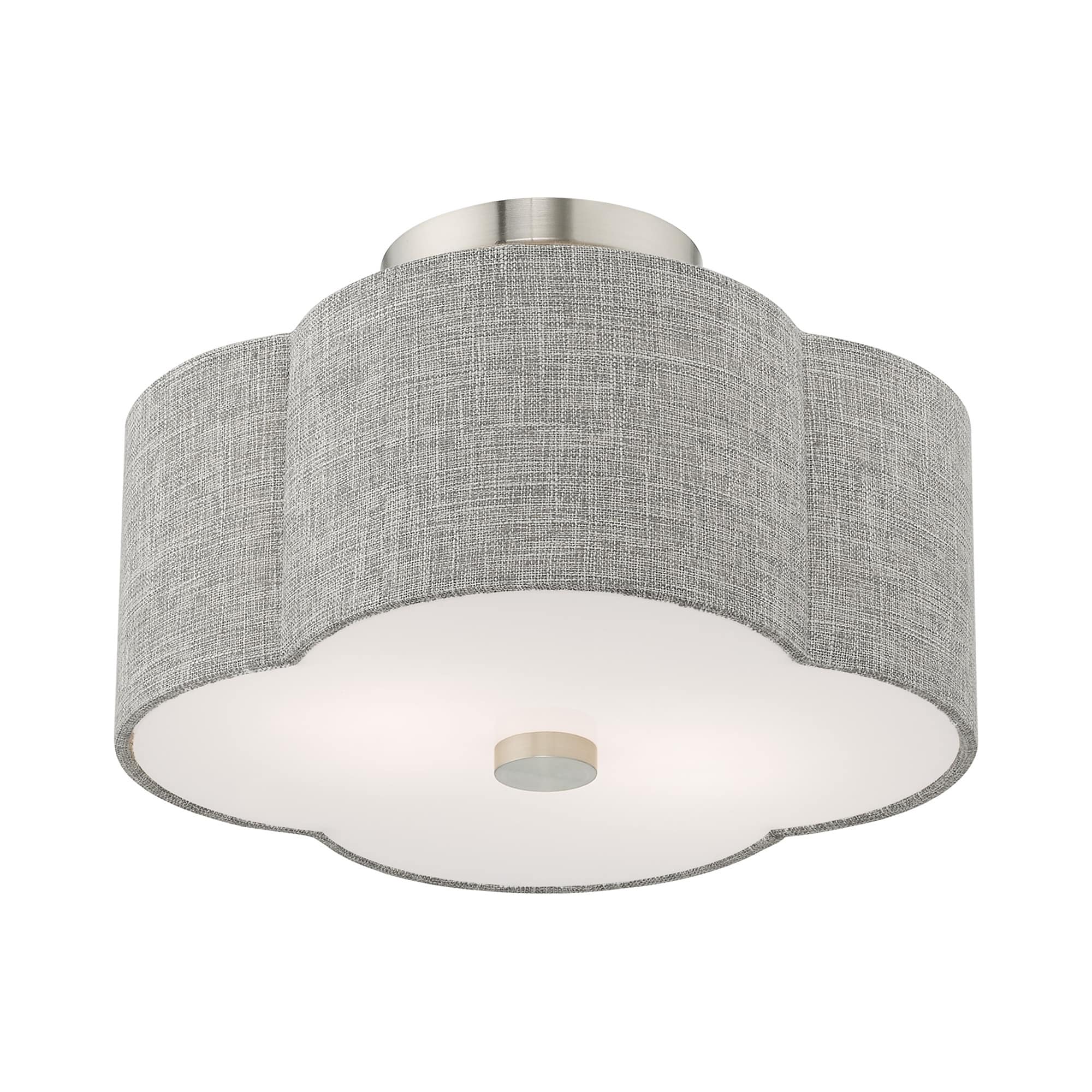 Livex Lighting Kalmar 2 Light Brushed Nickel Ceiling Mount 13 Dia X 8 5 H Livex Lighting Kalmar 2 Light Brushed Nickel Ceiling Mount 13 Dia X 8 5 H