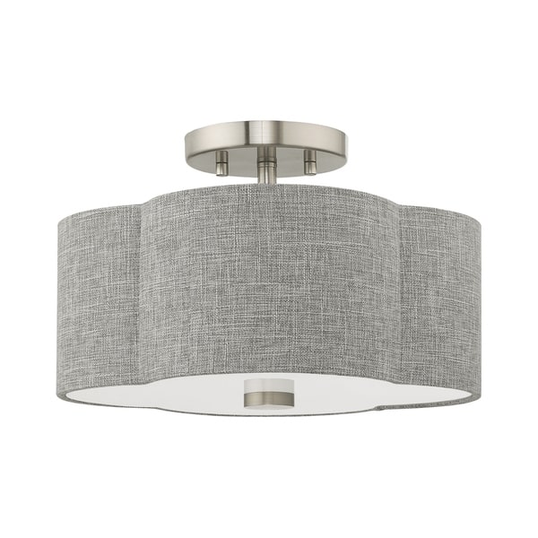Livex Lighting Kalmar 2 Light Brushed Nickel Ceiling Livex Lighting Kalmar 2 Light Brushed Nickel Ceiling
