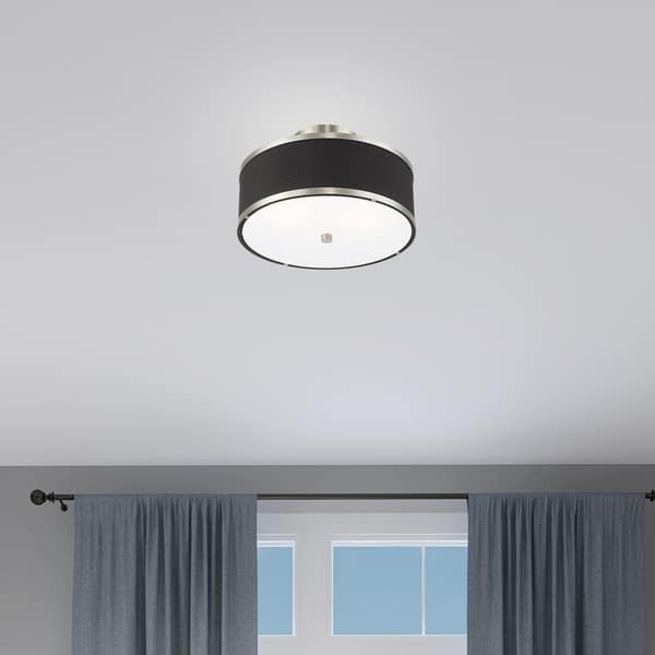 Shop Livex Lighting Park Ridge 2 Light Fabric Drum Shade