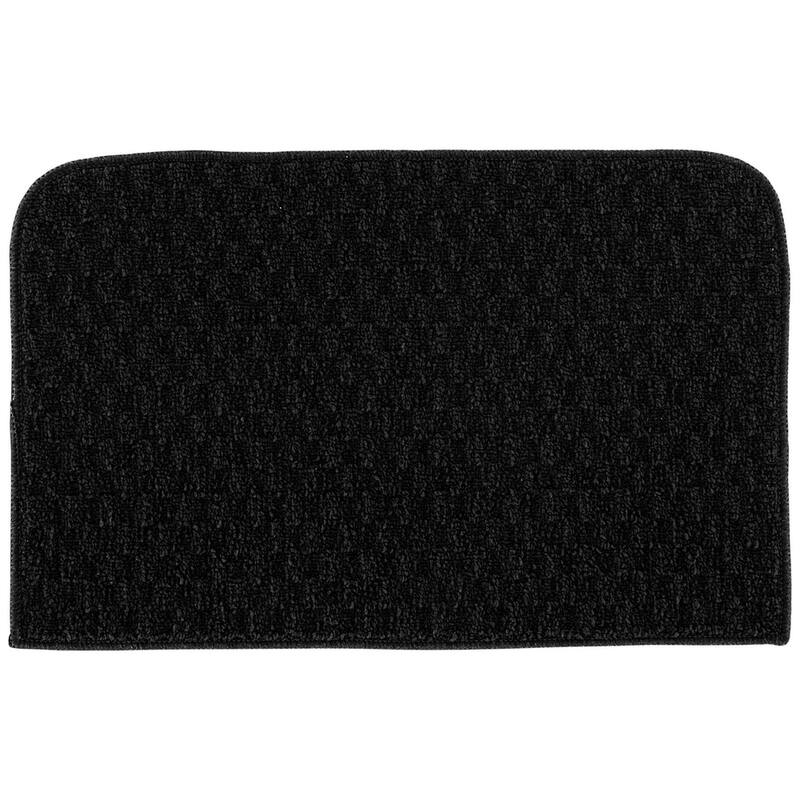 Garland Rug Town Solid Checkered Durable Kitchen/ Door Mat Accent Rug - 18" x 30" - Black