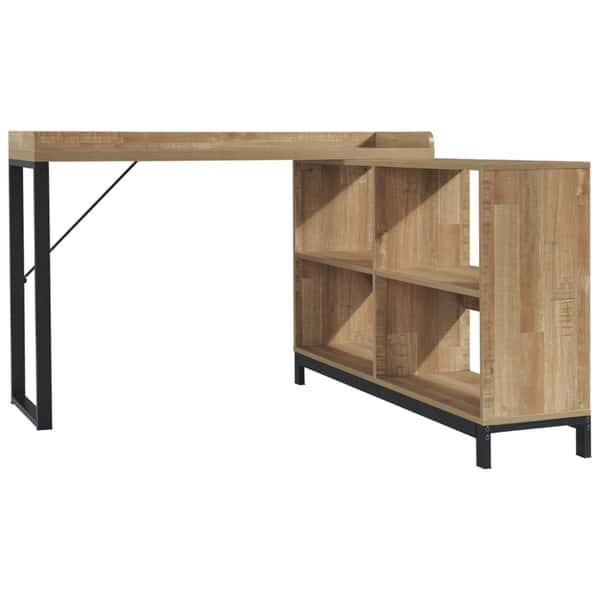 Shop Gerdanet L Shaped Desk With Storage Light Brown Black