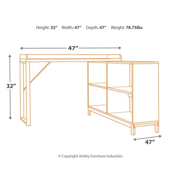 LShaped Desk with Storage Light Brown & Black Bed Bath
