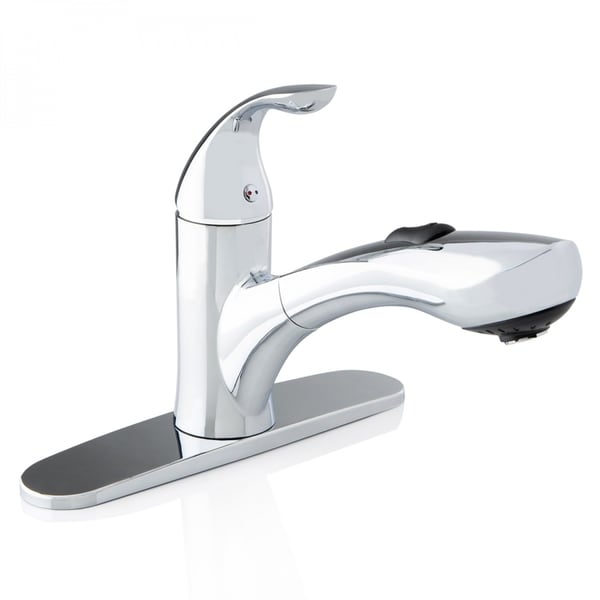Ispring Lj02ab Single Handle Pull Out Kitchen Bar Sink Faucet With Plate Luxury Chrome Finish