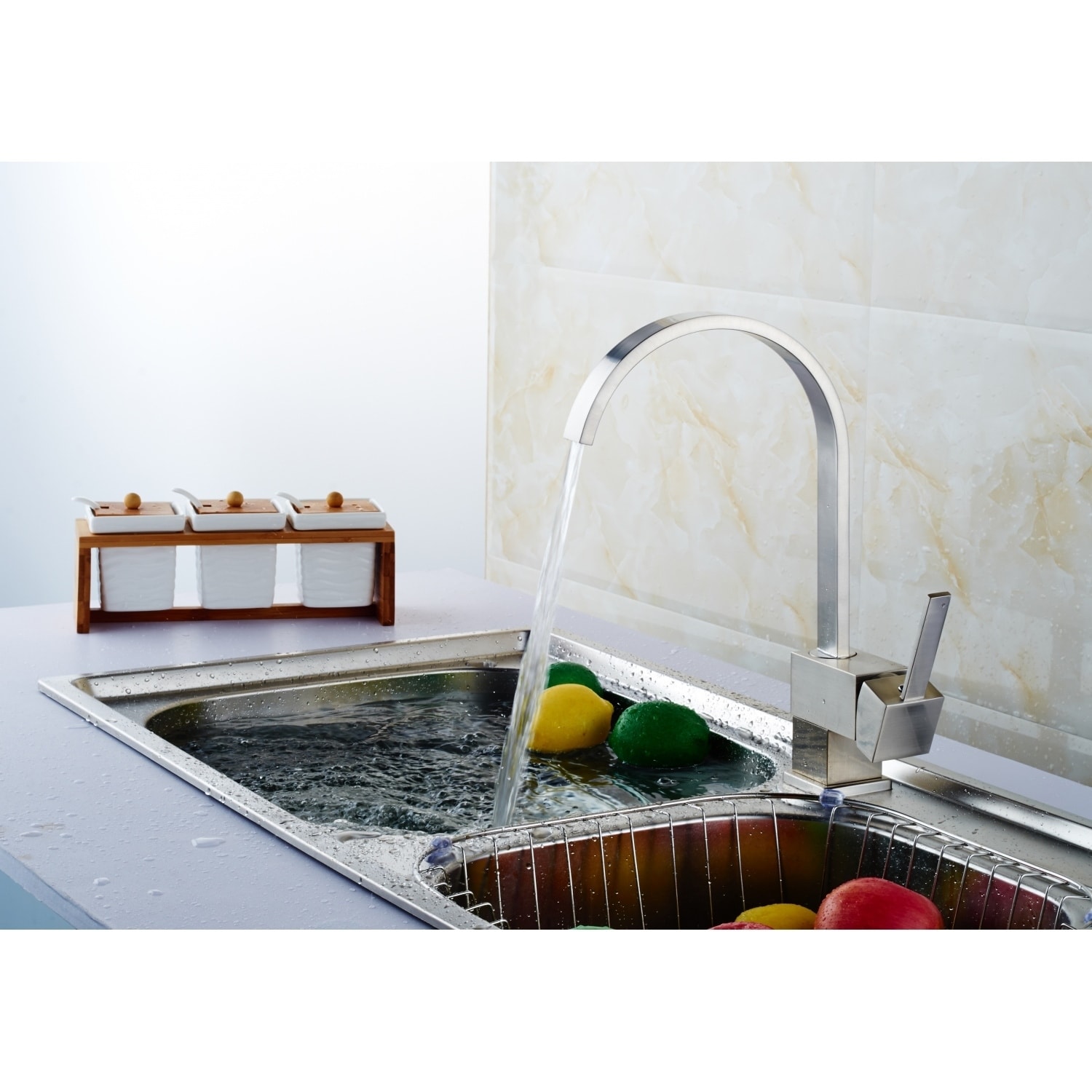 Zenvida Modern Swivel Head Kitchen Wet Bar Sink Faucet Brushed