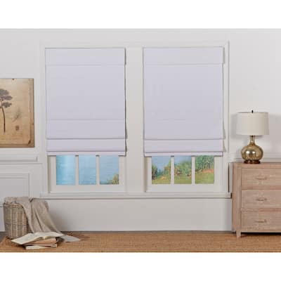 Taylor & Olive Halfway White Insulating Cordless Roman Shade