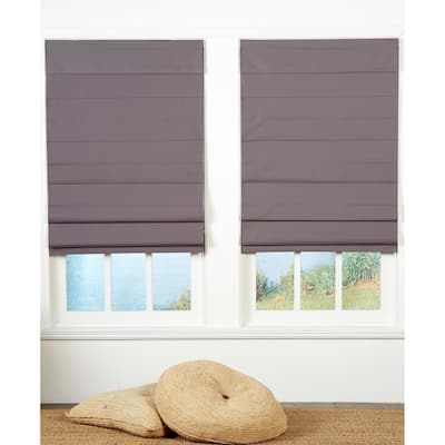 72 in. Grey Insulating Cordless Roman Shade