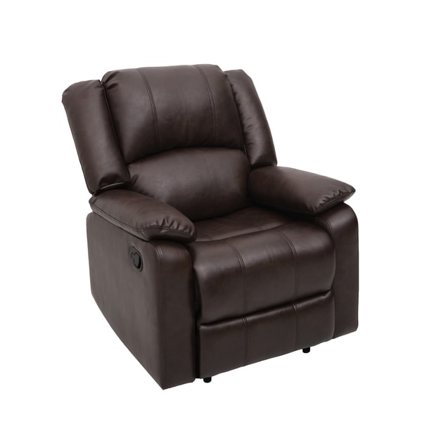 Preston black faux on sale leather recliner