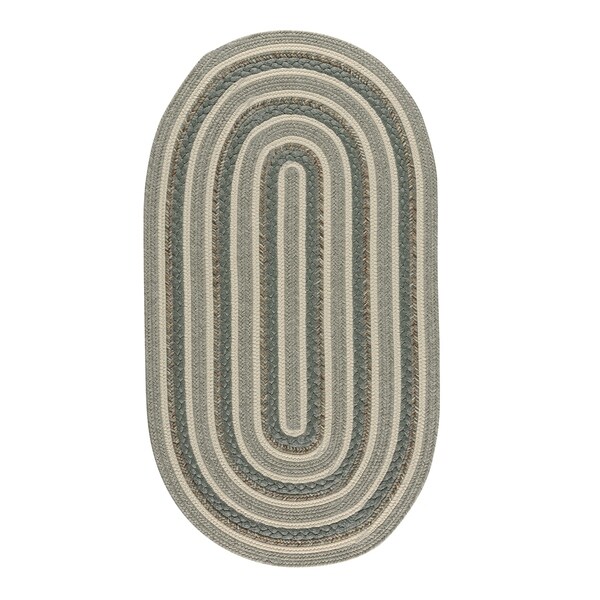 Capel Rugs Braided Platform Green Area Rug - 9' 2" x 13' 2" oval
