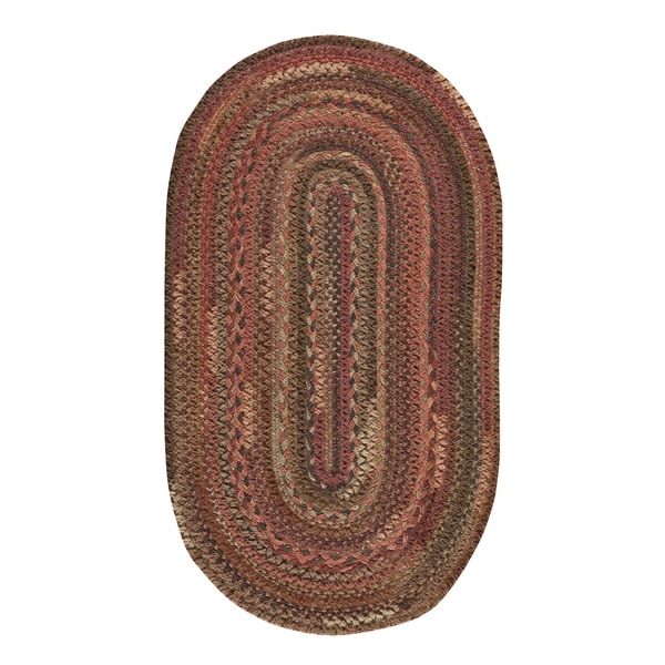 Capel Rugs Braided Harborview Red Wool Area Rug - 9' 2" x 13' 2" oval