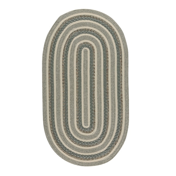 Capel Rugs Braided Platform Green Area Rug - 7' x 9' oval