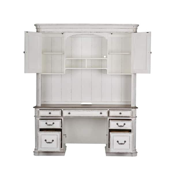 Shop Magnolia Manor Antique White Credenza And Hutch On Sale