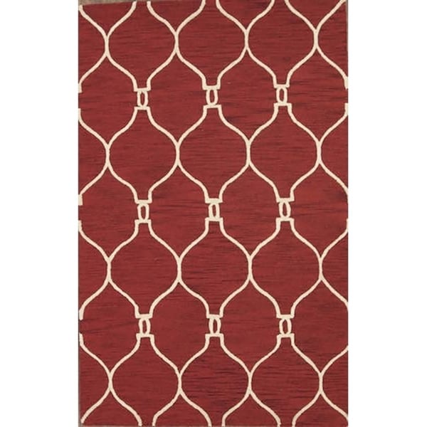 Oriental Hand Made Moroccan Trellis Oushak Oriental Area Rug - 5'0" x 8'0"