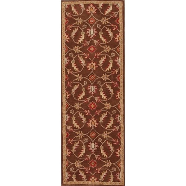 Hand Tufted Wool Tabriz Traditional Agra Oriental Floral Rug - 7'10" x 2'7" runner