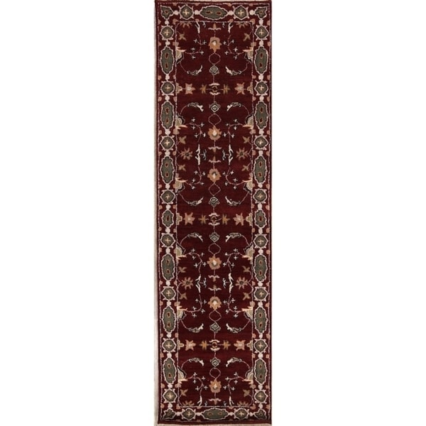 Hand Made Traditional Oushak Agra Indian Orienta Rug Oriental - 9'10" x 2'6" runner