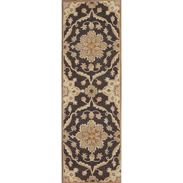 Copper Grove Vaerlose Hand-tufted Wool Indian Oriental Rug Blue - 7'10" x 2'7" runner