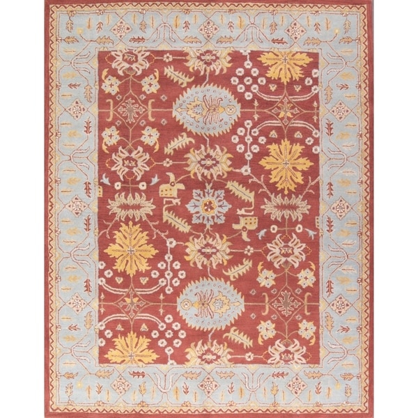 Gracewood Hollow Totovents Made Blend Oriental Made Traditional Oushak Oriental Floral Rug - 11'1" x 8'0"