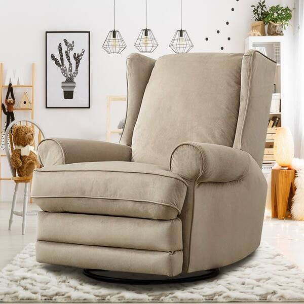 Modern Wingback Swivel Gliding Recliner Chairs Soft Bella Material ...