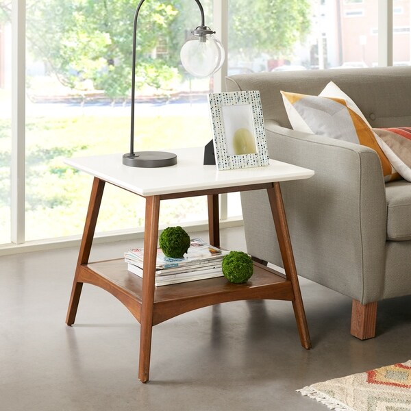 Shop Madison Park Avalon White/ Pecan End Table - 24"w x ...