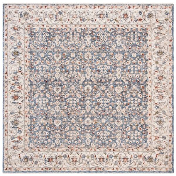 Safavieh Heirloom Traditional Ivory Blue Polyester Rug 6 7 X Square